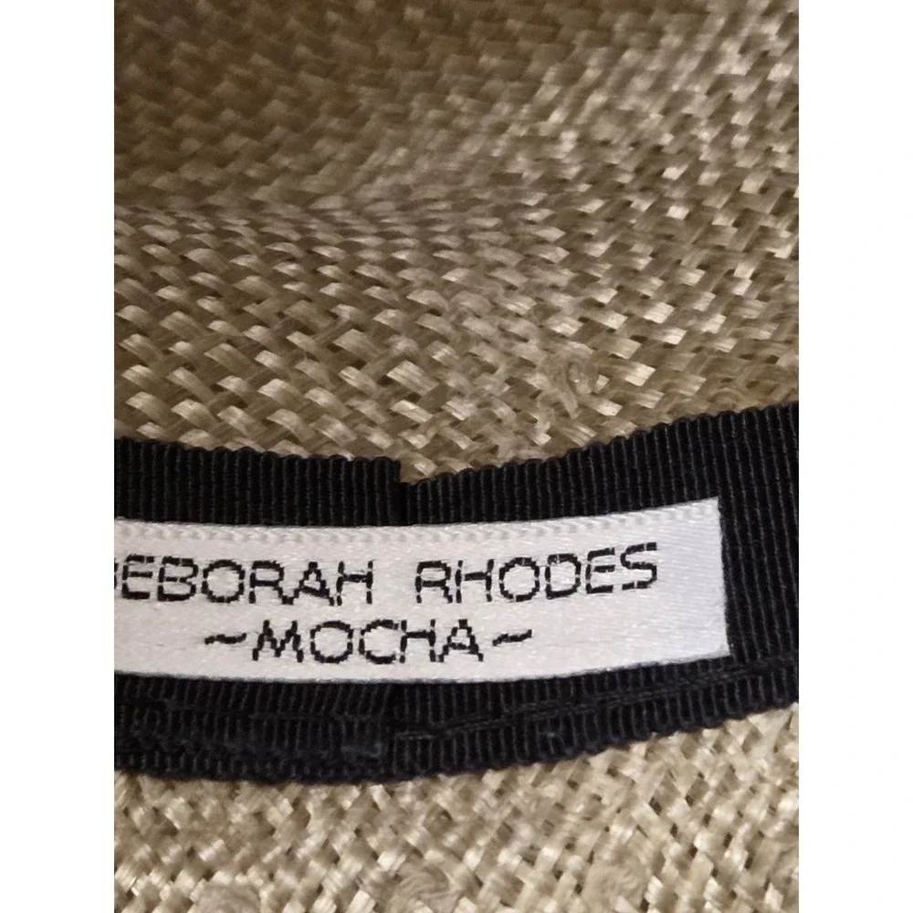 Deborah Rhodes Mocha Wide Brim Hat Sinamay Floral Derby Church Wedding 22.5